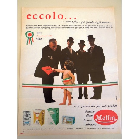 Pubblicità Advertising 1962 alimentari Mellin