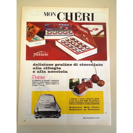 Pubblicità Advertising 1962 alimentari Mon Cheri