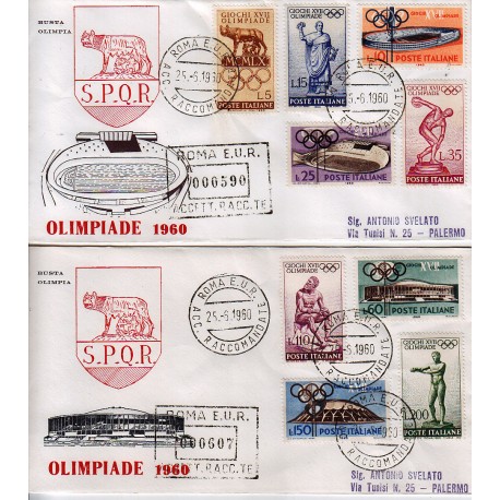 FDC ITALIA 1960 OLIMPIA - 885 Olimpiadi Di Roma raccomandata 2b
