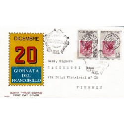 FDC ITALIA 1959 RODIA Unif. 879 - Giornata della Filatelia dittico a/s ROMA