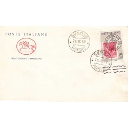 FDC ITALIA 1959 POSTE ITALIANE Unif. 879 - Giornata della Filatelia A/Genova