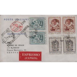 FDC ITALIA 1975 Poste Italiane Unif. 1289/91 Michelangelo Buonarroti Raccomandata