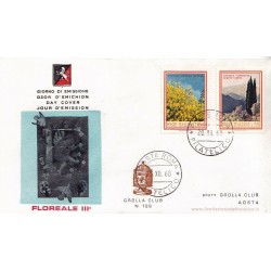 FDC ITALIA 1968 Grolla Unif. 1106/7 Flora 3° S. Annullo Roma