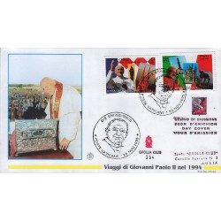 FDC VATICANO 1995 Grolla Unif. 1039/40 I Viaggi di G. Paolo II nel 1994