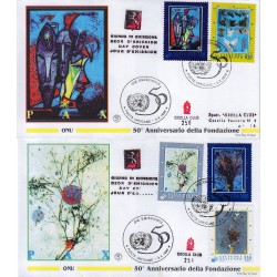 FDC VATICANO 1995 Grolla Unif. 1027/31 ONU 2 buste