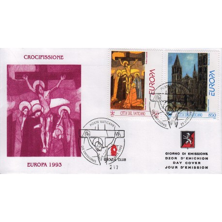 FDC VATICANO 1993 Grolla Unif. 971/3 Europa Arte contemporanea