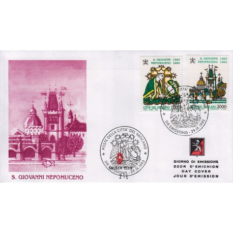 FDC VATICANO 1993 Grolla Unif. 973/4 S. Giovanni Nepomuceno