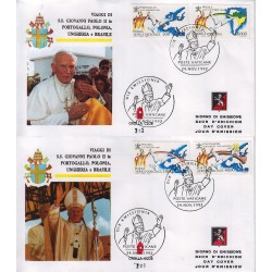 FDC VATICANO 1992 Grolla Unif. A92/A95 Posta Aerea I Viaggi di G. Paolo II nel Mondo