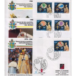FDC VATICANO 1989 Grolla Unif. 874/8 I Viaggi di Giovanni Paolo II nel Mondo
