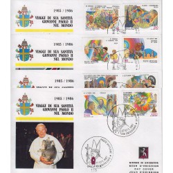 FDC VATICANO 1987 Grolla Unif. 817/24 I Viaggi di Giovanni Paolo II nel Mondo