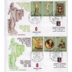 FDC VATICANO 1983 Grolla Unif. 741/6 Collezione Vaticane d'arte USA