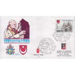 FDC VATICANO 1980 Grolla Unif. A72 Posta Aerea G. Paolo II in Turchia