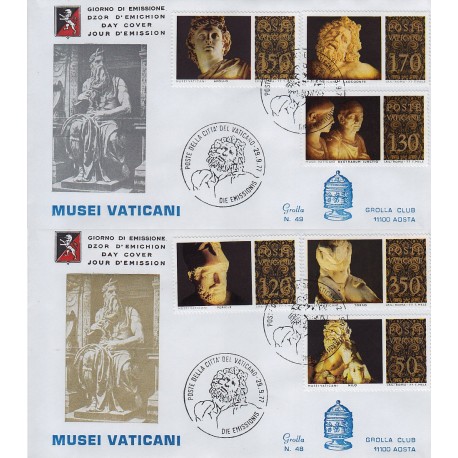 FDC VATICANO 1977 Grolla Unif. 620/5 Musei Vaticani Sculture