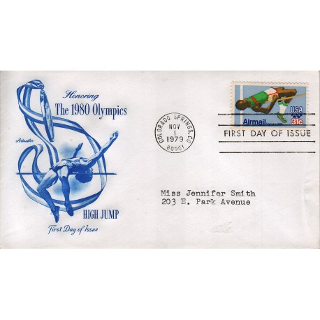 FDC US C97 01/011/1979 The Olympics - High jump Aimail