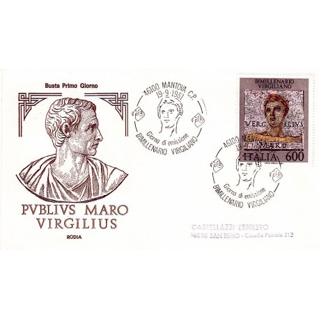 FDC Italia 1981 Rodia Unif 1578 Bimillenario virgiliano A/S Mantova