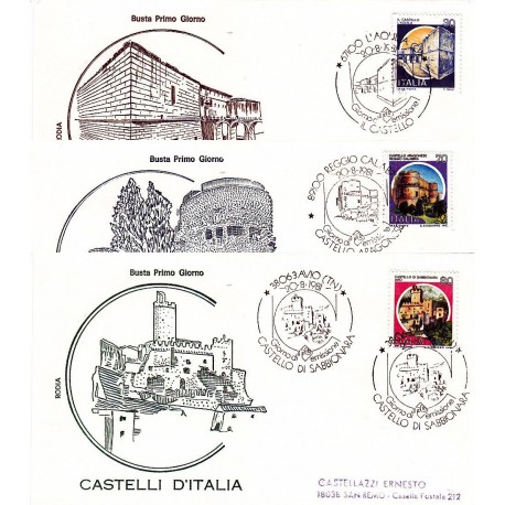 FDC Italia 1981 Rodia Unif 15769/71 Castelli d'Italia A/S Varie