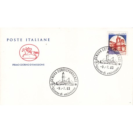 FDC Italia 1983 Cavallino APG 1653 Castelli d'Italia A/F Genova