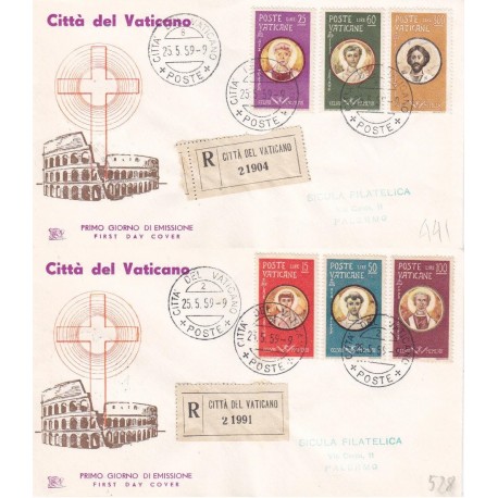 FDC Vaticano Chimera 1959 Unif. 254/59 Martiri Valeriano