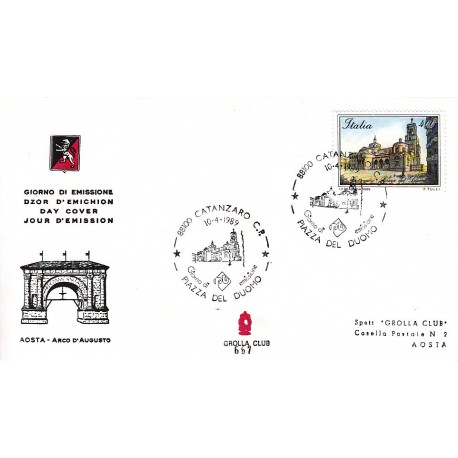 FDC ITALIA 1989 Grolla Club Unif. 1880 Piazze D'Italia A/S APG