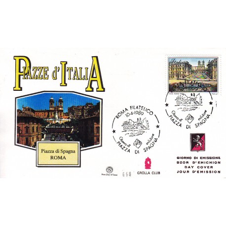 FDC ITALIA 1989 Grolla Club Unif. 1879 Piazze D'Italia A/S 