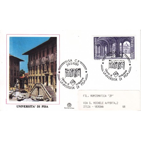 FDC ITALIA 1989 Filagrano Unif. 1885 Scuole Università di Pisa A/S