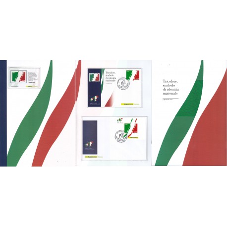 Folder Italia 2011 Unità d'Italia Tricolore Foglietto val. fac. € 22,00