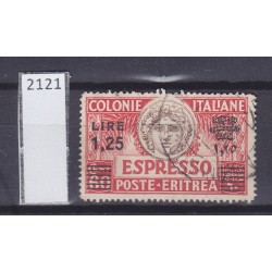 Italia Colonie - Eritrea 1936 espresso 1.25 su 60c sovr. nero usato