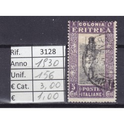 Italia Colonie - Eritrea 1930 Serie Pittorica centro in nero 5c usato