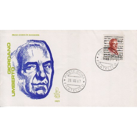 FDC Italia Venetia 1967 256-it U. Giordano annullo roma