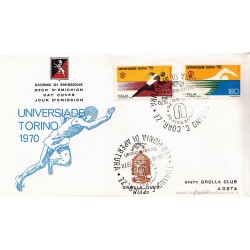 FDC ITALIA 1969 Grolla 142 Unif.1125/6 Universiadi Torino