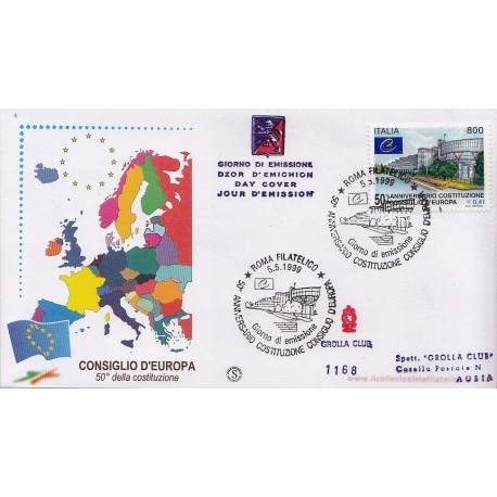 FDC ITALIA 1999 Grolla 1168 unif. 2451 Consiglio D'Europa