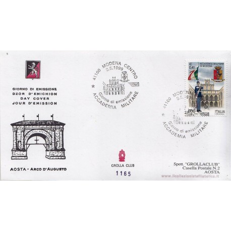 FDC ITALIA 1999 Grolla 1165 unif. 2448 Accademia Militare Modena apg