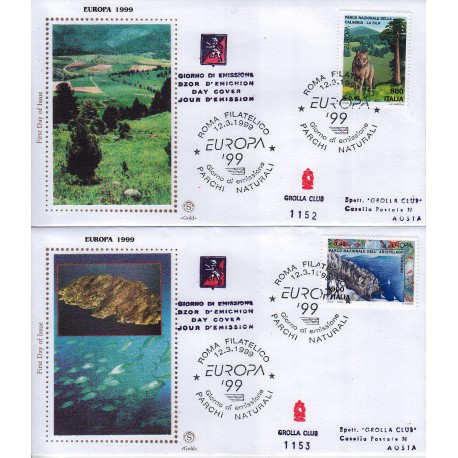 FDC ITALIA 1999 Grolla 1152/3 unif. 2435/6 Europa CEPT