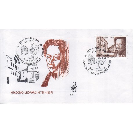 FDC ITALIA 1998 Venetia Unif. 2393 Giacomo Leopardi