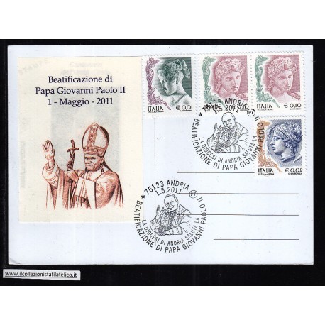 FDC ITALIA Marcofilia Annullo speciale n° 546 01/05/2011 ANDRIA