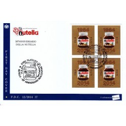 FDC ITALIA 12/2014 50º anniversario della Nutella, A/S Roma quartina
