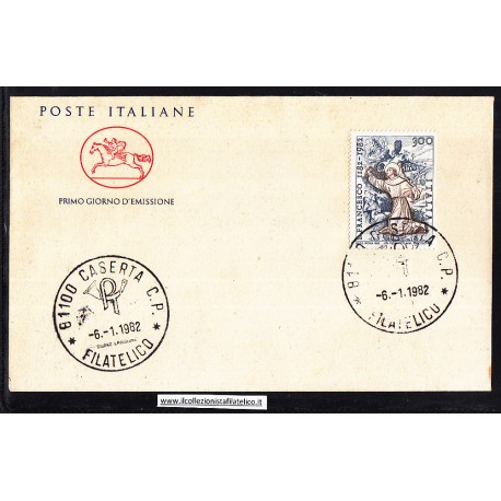 FDC ITALIA 1982 Cavallino Unif. 1592/82 San Francesco d´Assisi