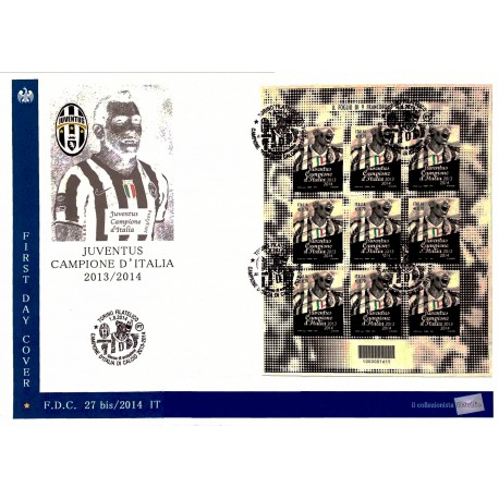 FDC - ITALIA Rep. NPE 27 bis/2014 - 01/08/2014 3562 - Juventus campione d´Italia annullo speciale Torino bustone
