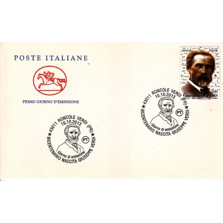 FDC ITALIA 2013 POSTE ITALIANE - 3469 - 200º anniversario della nascita di Giuseppe Verdi A/SP Roncale
