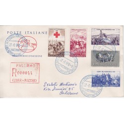 FDC ITALIA 1959 POSTE ITALIANE - 866 Centenario della II guerra d'Indipendenza a/PA (giro Aereo) racc
